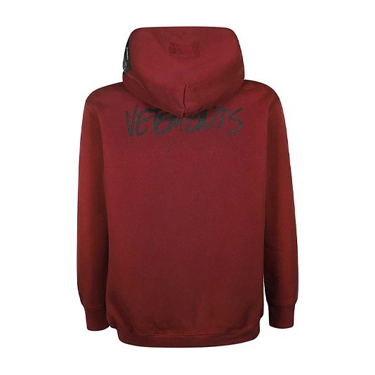 Vetements Letter Loose Hoodie Burgundy