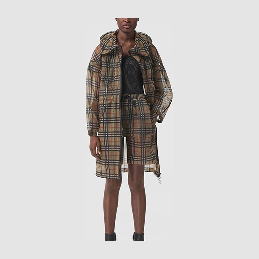 Burberry Vintage Check Hooded Coat