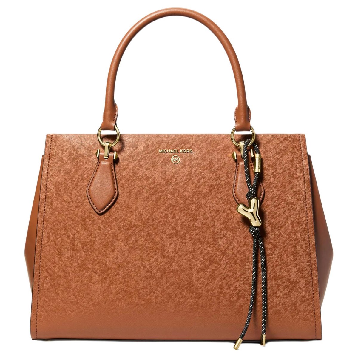 Michael Kors MK Y Woven Keychain Black Gold