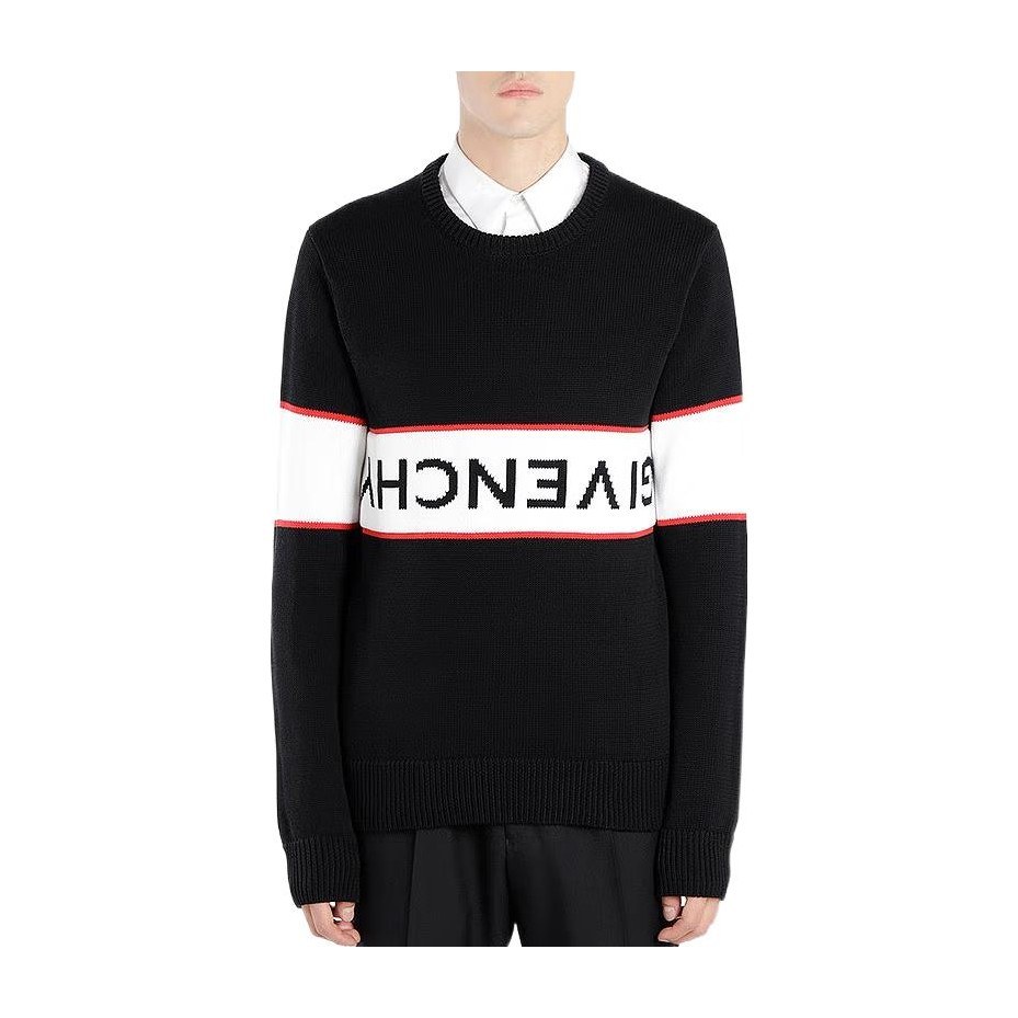 Givenchy Logo Stripe Crewneck Sweater