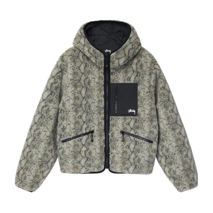 Stussy FW22 Snake Jacquard Sherpa Jacket
