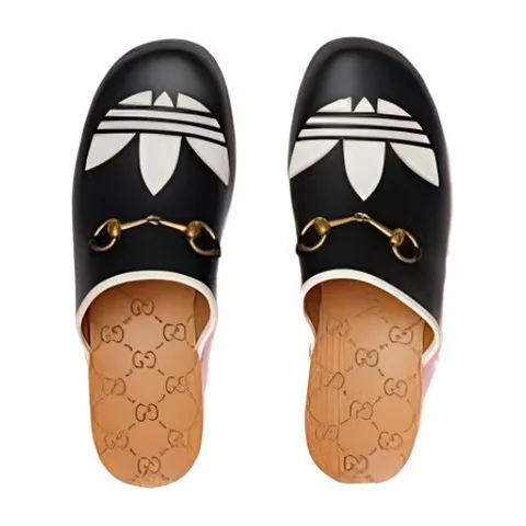 adidas x Gucci Leather Clog Black White
