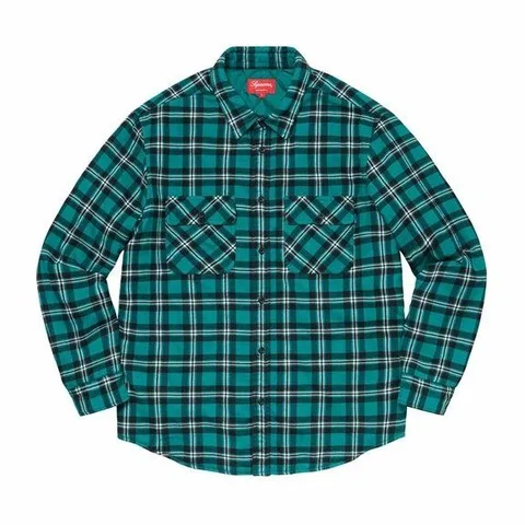 Supreme Arc Logo Quilted Flannel Shirt