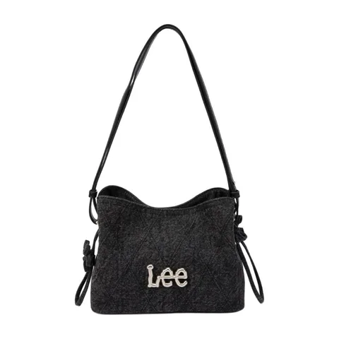 Lee Denim Quilted Shoulder Bag Black