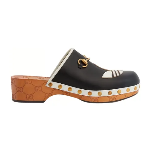 adidas x Gucci Leather Clog Black White