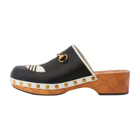 adidas x Gucci Leather Clog Black White