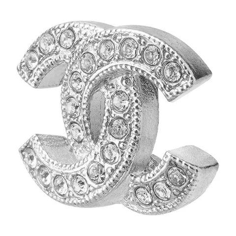 Chanel Classic Double C Earrings Silver