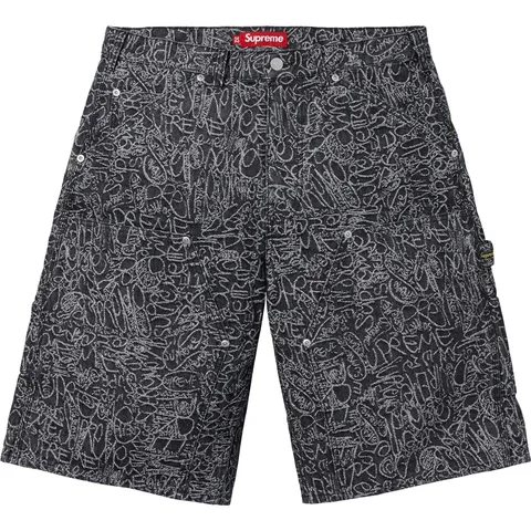 Supreme SS25 Handwriting Double Knee Denim Short