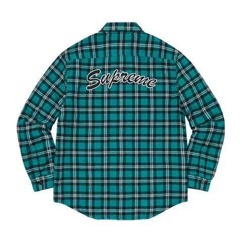 Supreme Arc Logo Quilted Flannel Shirt