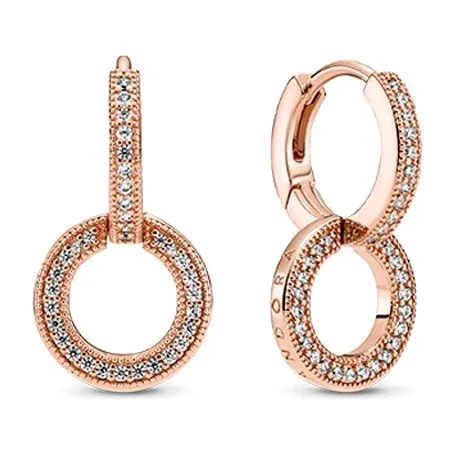 Pandora Rose Shimmering Double Hoop Earrings