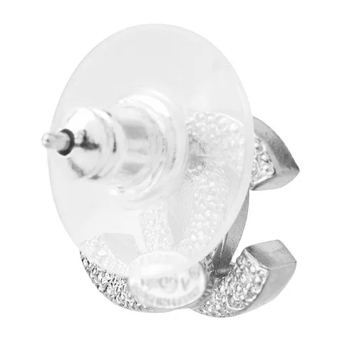 Chanel Classic Double C Earrings Silver