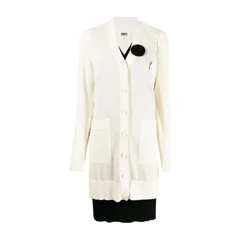 MM6 Maison Margiela Layered Cardigan Dress White