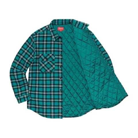 Supreme Arc Logo Quilted Flannel Shirt