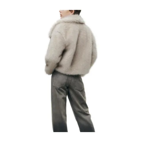 ZARA Cardigan Fur White