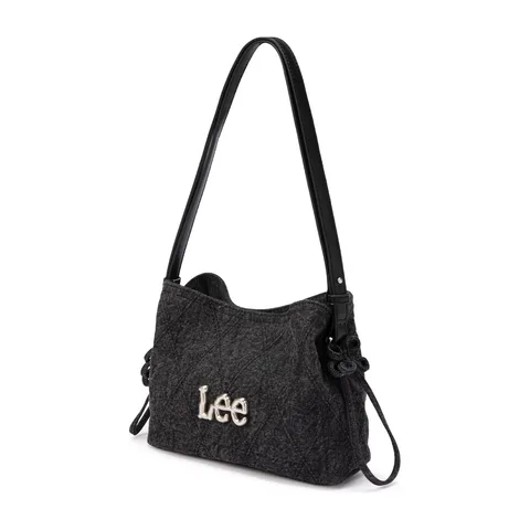 Lee Denim Quilted Shoulder Bag Black