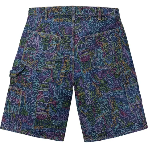 Supreme SS25 Handwriting Double Knee Denim Short