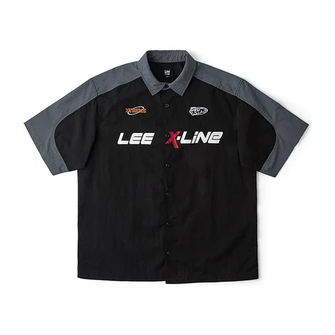 Lee SS24 Black Racing Print Polo Shirt