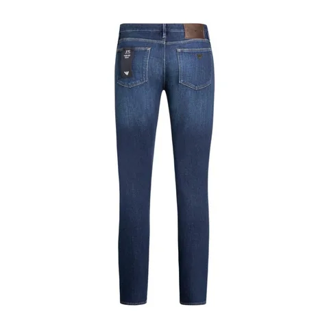 Emporio Armani FW24 Logo Patch Straight Jeans Blue