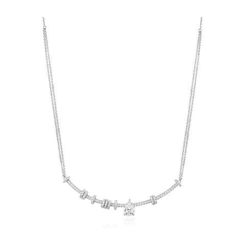 apm Monaco Festival Pear-Shaped Gem Adjustable Necklace Silver