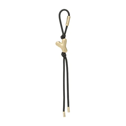 Michael Kors MK Y Woven Keychain Black Gold