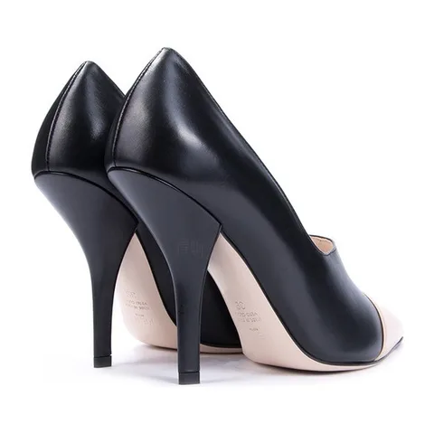 Fendi Leather High Heels Black Beige