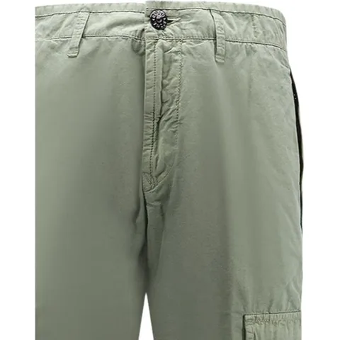 Stone Island Logo Badge Cargo Pants Light Green