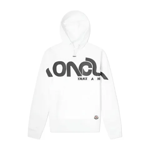 Moncler Logo Hoodie White