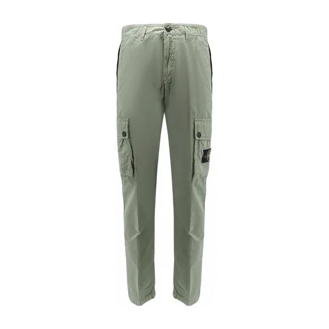 Stone Island Logo Badge Cargo Pants Light Green