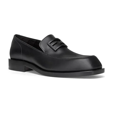 Fendi Leather Loafers Black
