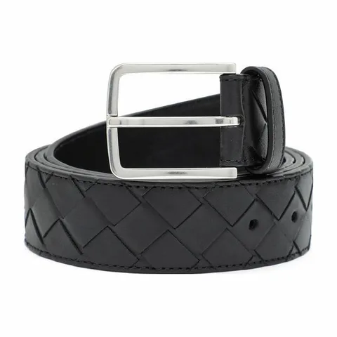 Bottega Veneta Intrecciato Belt Black 3.5cm