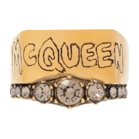 Alexander McQueen Graffiti Pave Ring
