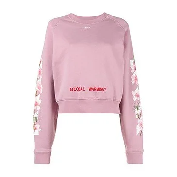 OFF-WHITE Virgil Abloh FW Pink Floral Bee Crewneck