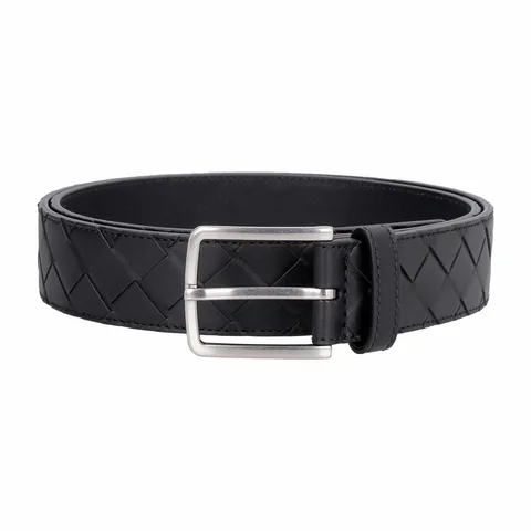 Bottega Veneta Intrecciato Belt Black 3.5cm