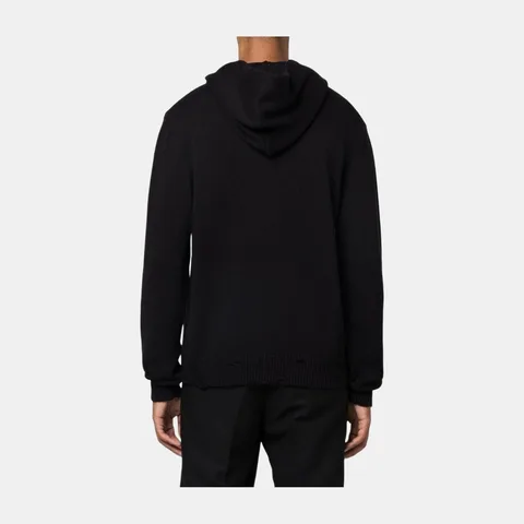 AMIRI FW22 Logo Embroidered Wool Hoodie Black