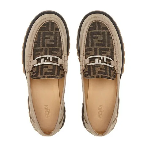 Fendi O'Lock Loafers Beige
