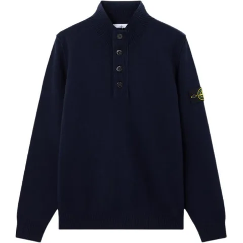 Stone Island Badge Button Turtleneck Sweater